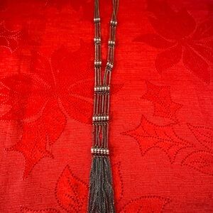 Park Lane Black and Silver Beaded Necklace